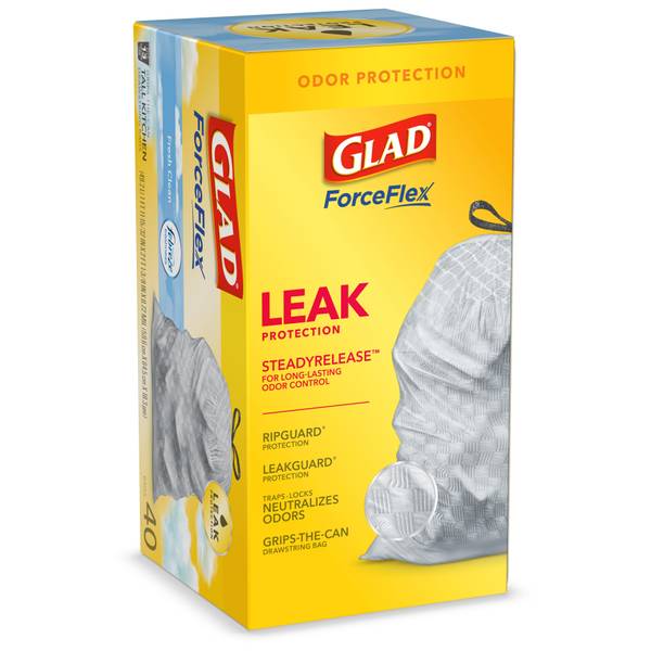 Glad ForceFlex Trash Bags Original Scent Gain 40ct : Cleaning fast delivery  by App or Online