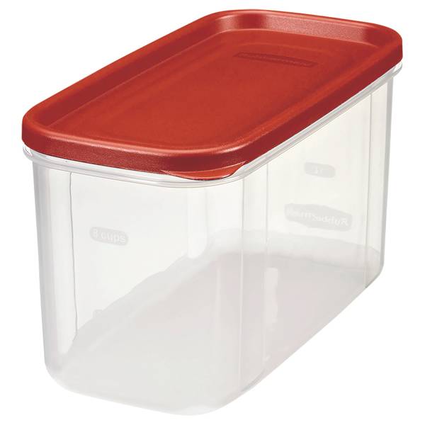 Rubbermaid Modular Food Storage Container Set Red Lid 8-Piece S Clear Plastic 