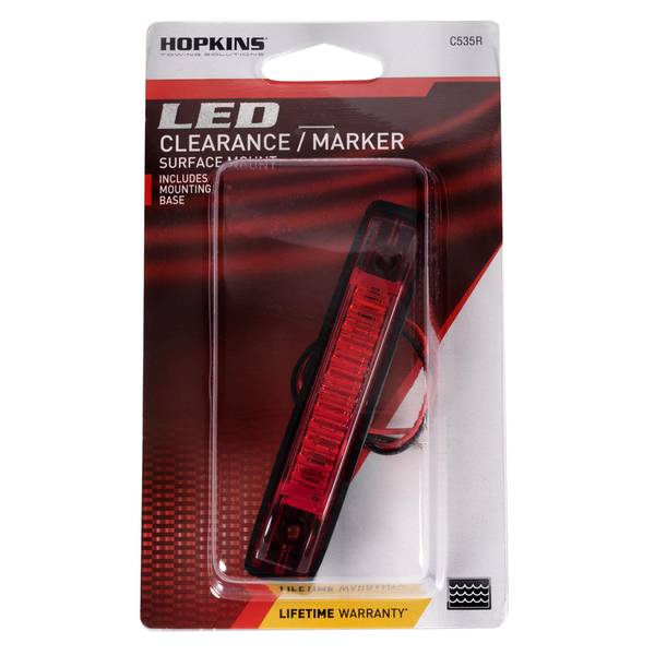 Photo of LED 4" Amber Low-Profile Rectangular Clearance/Side Marker with Grommet