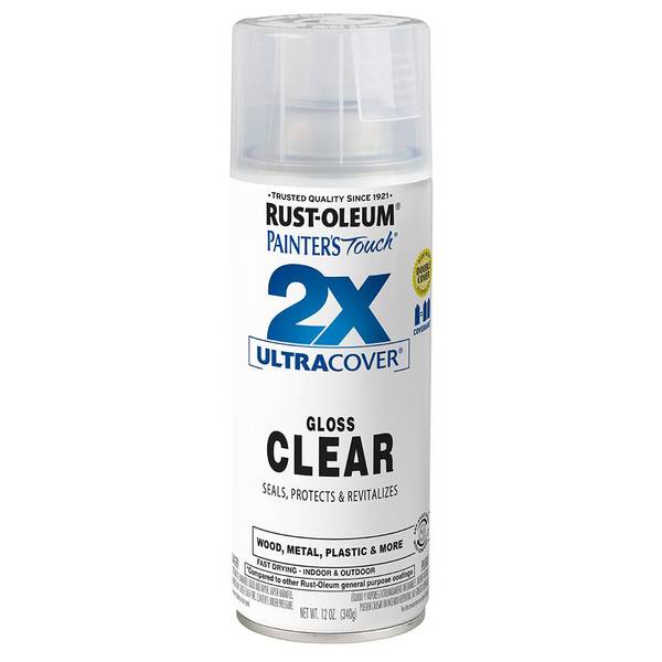 Clear, Rust-Oleum American Accents 2x Ultra Cover Semi-Gloss Spray Paint -327865, 12 oz, Size: 12 oz Spray