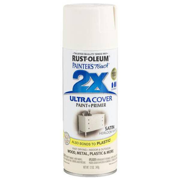 Rust-Oleum 240285 1 Qt. Painters Touch Ultra Cover Satin Latex Paint, Heirloom White