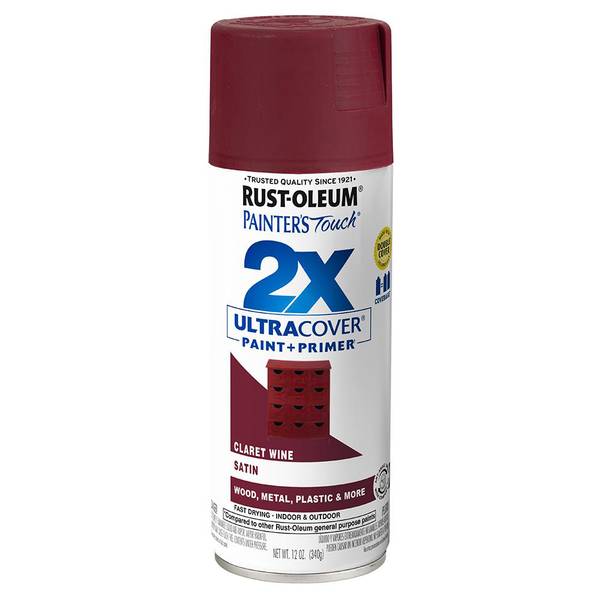 Photo of 12 oz Painter's Touch 2X Ultra Cover Satin Claret Wine Spray Paint & Primer