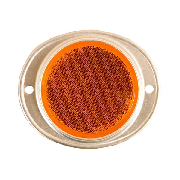 Photo of 3-3/16" Round Amber Reflector in Oval Aluminum Housing