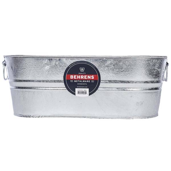 Behrens 10-Gallon Embossed Feed & Seed Galvanized Steel Locking Lid Storage Can