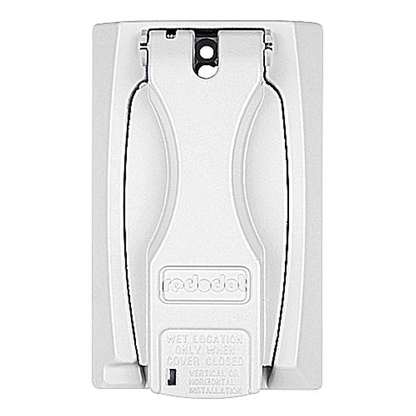 Red Dot Universal FlipLid Weatherproof Metal Box Cover, White DCCU