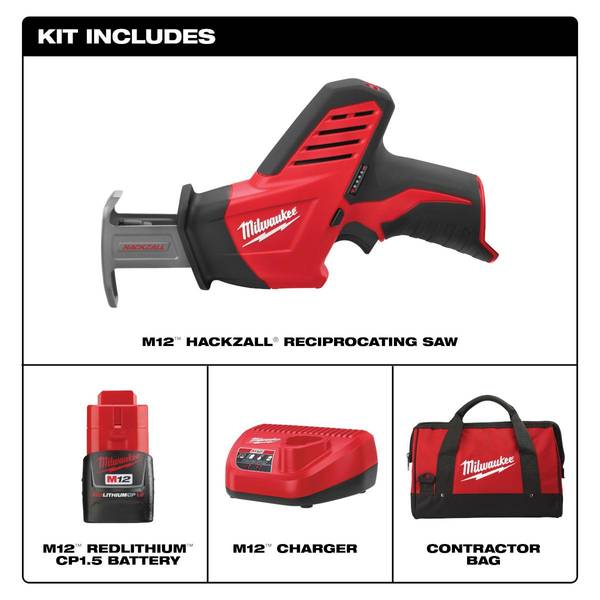 Milwaukee M12 HACKZALL Reciprocating Saw One Battery Kit 2420-21