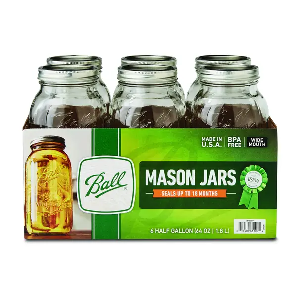 16 oz Teal Mason Jars with Lids，Regular Mouth Canning Jar, 6 Pack Mult