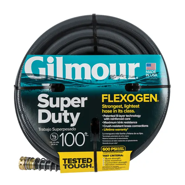 Green Gilmour 843001-1001 Flexogen Heavy Duty Watering Garden Hose 3/4in x 100 Feet 