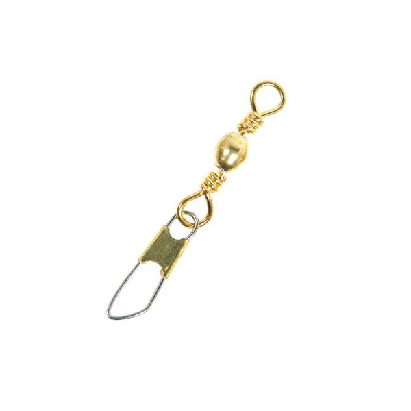 Photo of Size 7 Brass Barrel Swivel with Safety Snap