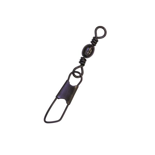 Photo of Size 3 Black Barrel Swivel with Safety Snap