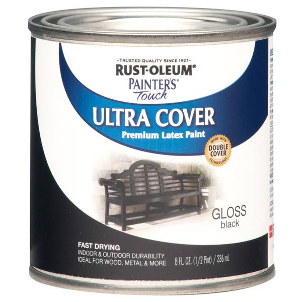 RustOleum 1/2 Pint Painter's Touch Ultra Cover Gloss Black Premium