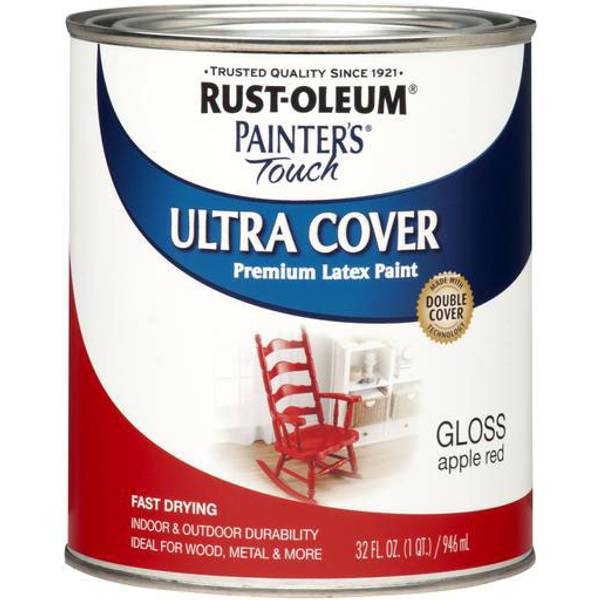 Photo of 1 Qt Painter's Touch Ultra Cover Gloss Apple Red Premium Latex Paint