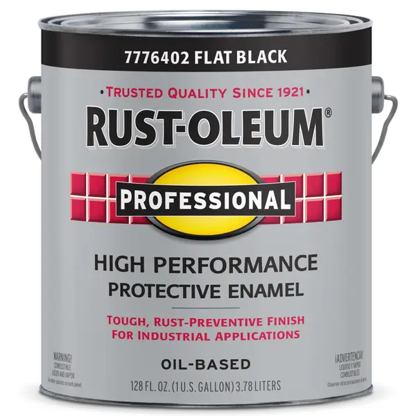 Rust-Oleum 245387 V7400 Alkyd Enamel, Flat Black, 1 gal.