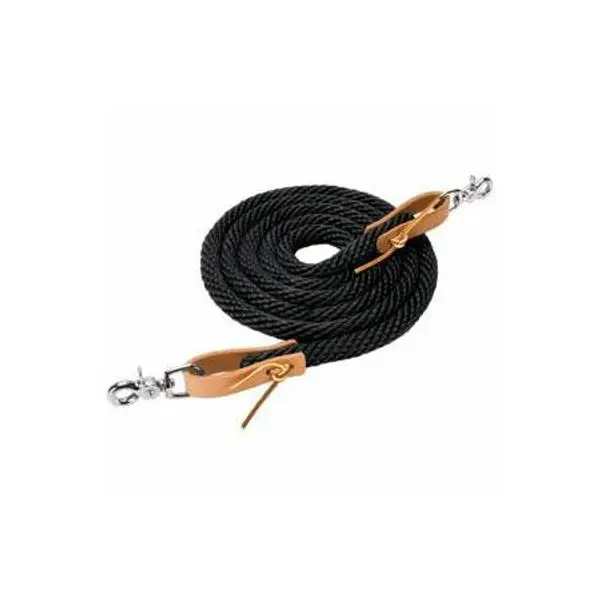 Weaver Leather Black Poly Roper Rein - 35-2027-S1 | Blain's Farm
