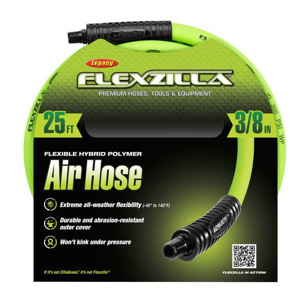 Flexzilla 3/8 x 50' ZillaGreen Enclosed Plastic Retractable Air Hose Reel