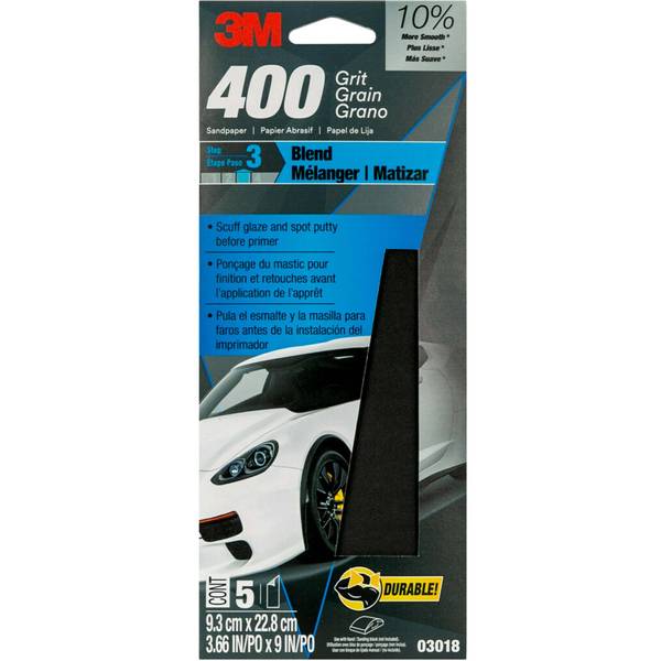 Photo of 5-Pack 3-2/3" x 9" 1500 Grit Wetordry Sandpaper