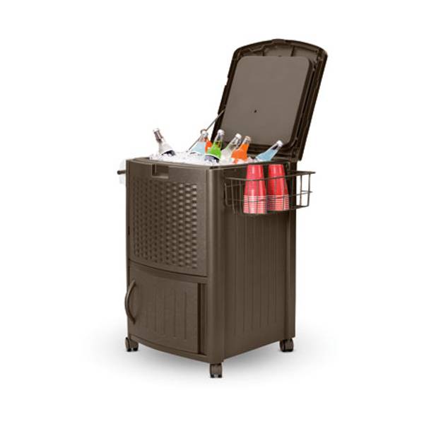 Suncast Resin Wicker Patio Cooler On Wheels Dccw3000s Blain S Farm Fleet