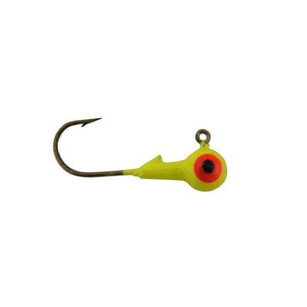 245573 0.13 oz Chartreuse Round Jig Head, Pack of 10