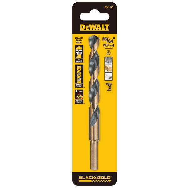 BLACK AND GOLD METAL DRILL BITS
