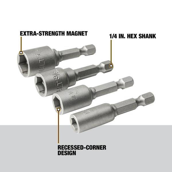 DEWALT 4-Piece Magnetic Nut Driver Set - DW2229 Z | Blain's Farm