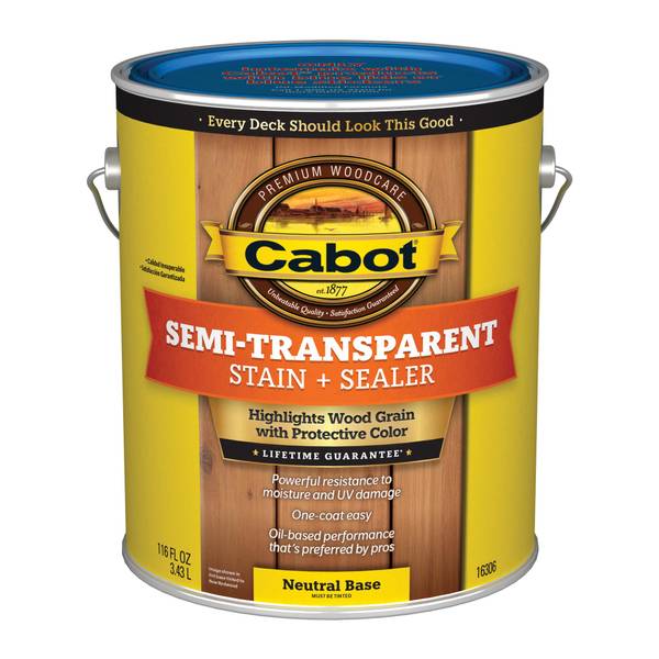 Photo of 1 Gallon Semi-Transparent Stain + Sealer Low VOC