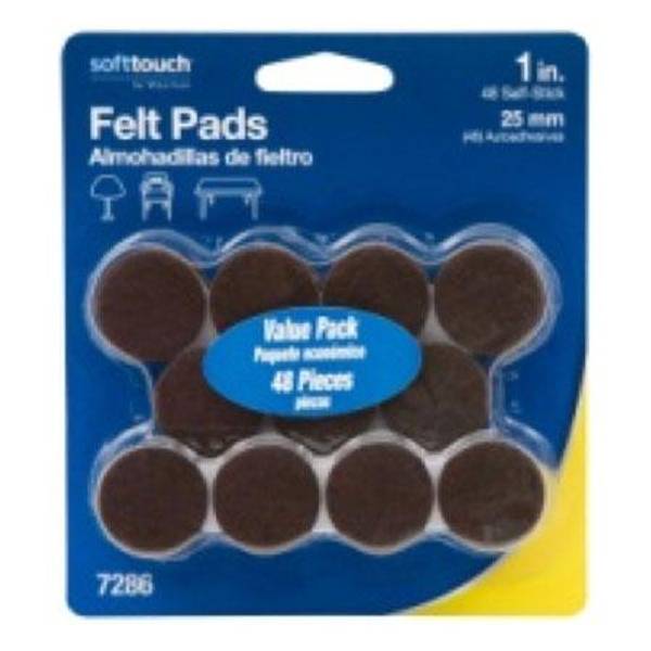 Waxman 1 " Soft Touch Self-Stick Round Felt Pads in Brown and Tan 
