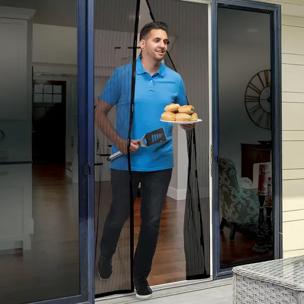 Magic Mesh Deluxe Hands Free Magnetic Screen Door 39x83 - Black (MM011124)