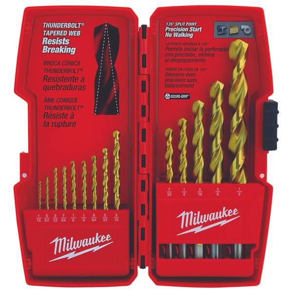 15 Piece for sale online Milwaukee Thunderbolt Black Oxide Drill Bit Set