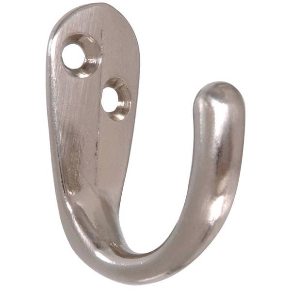 Hillman 2-Count Satin Nickel Double Clothes Hook - 852291