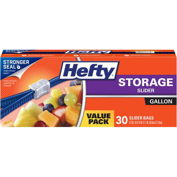 Hefty Slider Bags, Storage, Quart, Value Pack - 40 bags