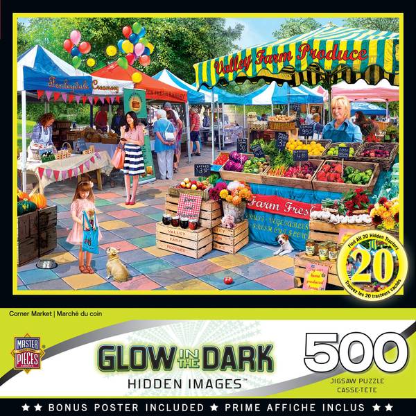 MasterPieces 550-Piece Glow In The Dark Hidden Images Puzzle Assortment