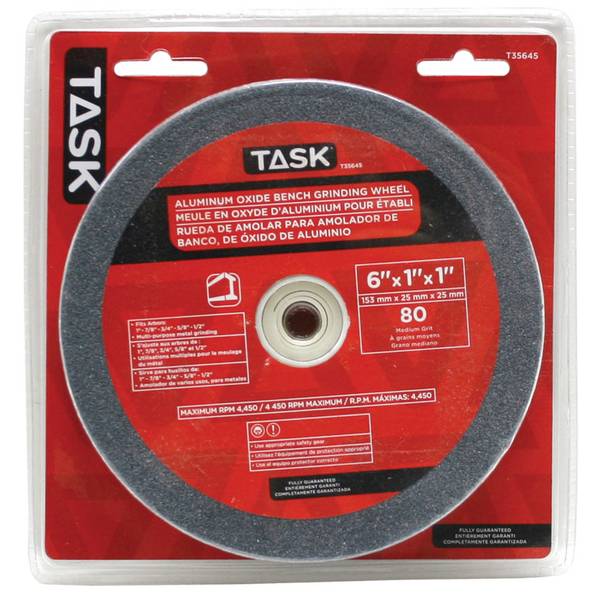 Photo of 6" x 1" Aluminum Oxide Grinding Wheel with 1" arbour hole - 80 Grit