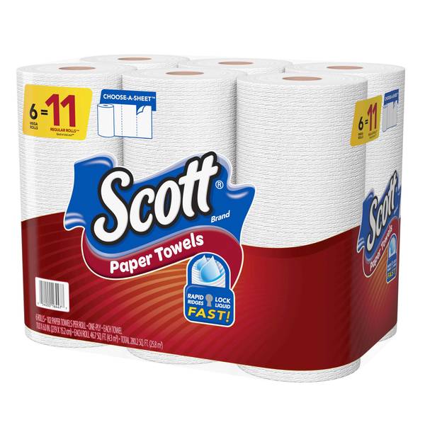 Scott 6-Pack Choose-A-Sheet Mega Roll Paper Towels - 16447