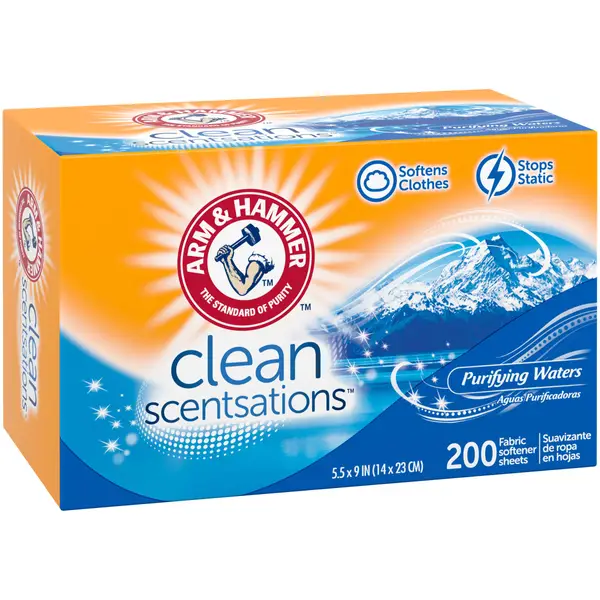 Arm & Hammer Fresh 'n Soft Clean Burst Fabric Softener Sheets - 200 count