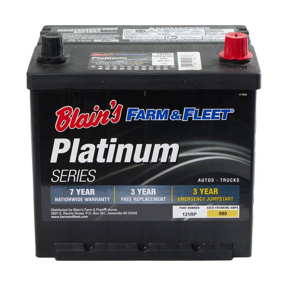 Blain's Farm & Fleet 7Year Platinum Automotive Battery, 121R 121RP
