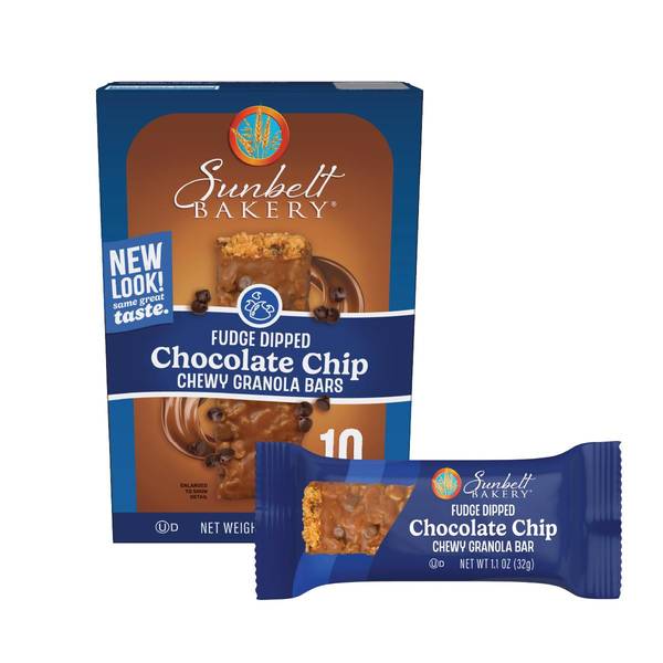 Photo of 10-Count Chewy Granola Bars Fudge Dipped Chocolate Chip