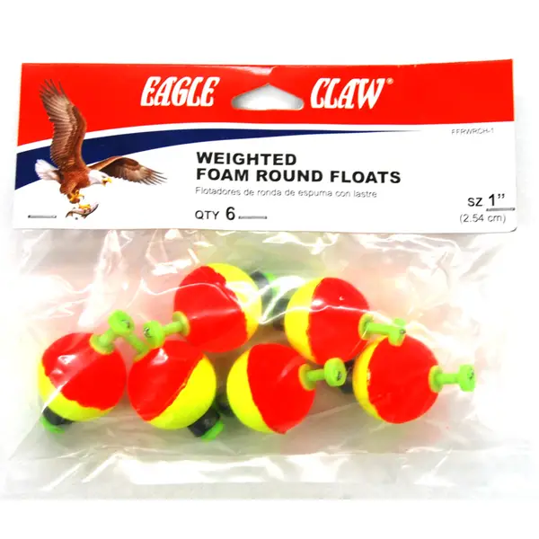 Eagle Claw 1 Foam Round Weighted Floats - FFRWRCH-1