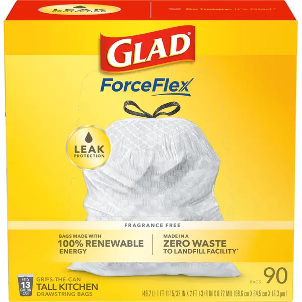 Glad ForceFlexPlus Black Large Drawstring Trash Bags, 30 Gal, 25 Ct  (Package May Vary) 25 Count (Pack of 1) Standard Packaging
