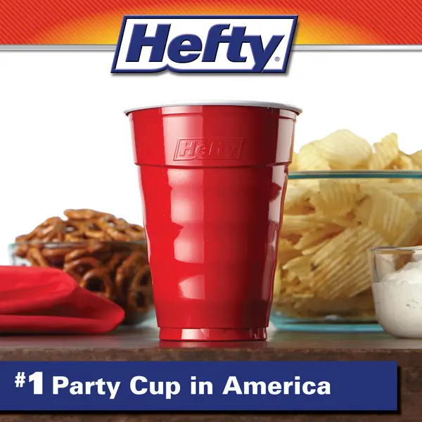 Hefty Party On Disposable Plastic Cups, Blue, 18 Ounce, 120 Count - NEW