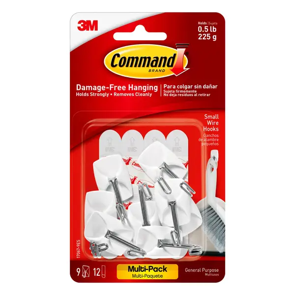 Command 9-Count Small Wire Hooks Multi-Pack - 17067-9ES
