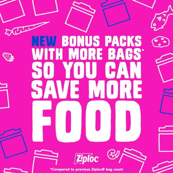 Ziploc Stand Up Stay Open Storage Bag, Gallon, 42-Count 01368