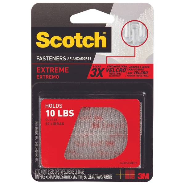 1 in. x 3 in. Clear Extreme Fasteners (2-Sets per Pack)