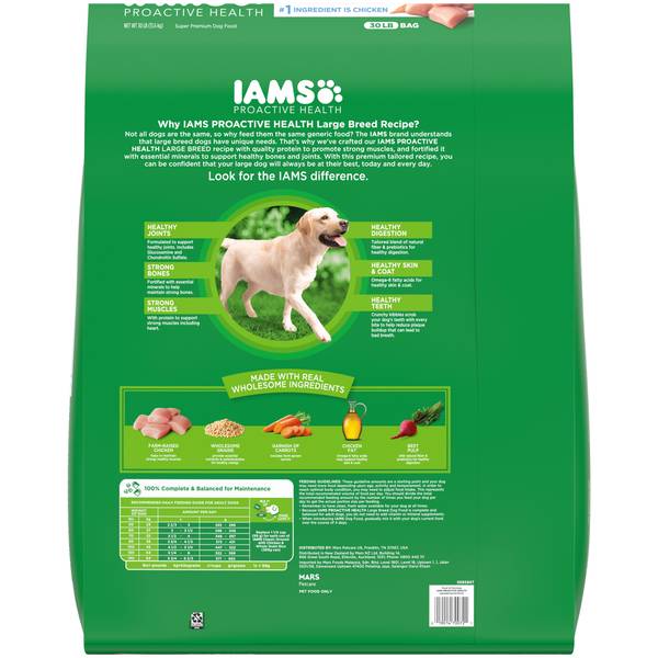 IAMS ProActive Health Large Breed Adult Dog Food 30 lb, Nourishes