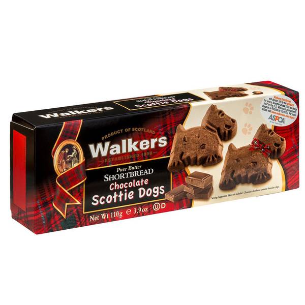 Walkers Chocolate Scottie Dog Shortbread Cookies 01804 Blain's Farm