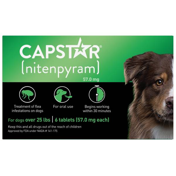 Capstar Flea Oral Treatment for Dogs, Over 25 lbs, 6 Tablets