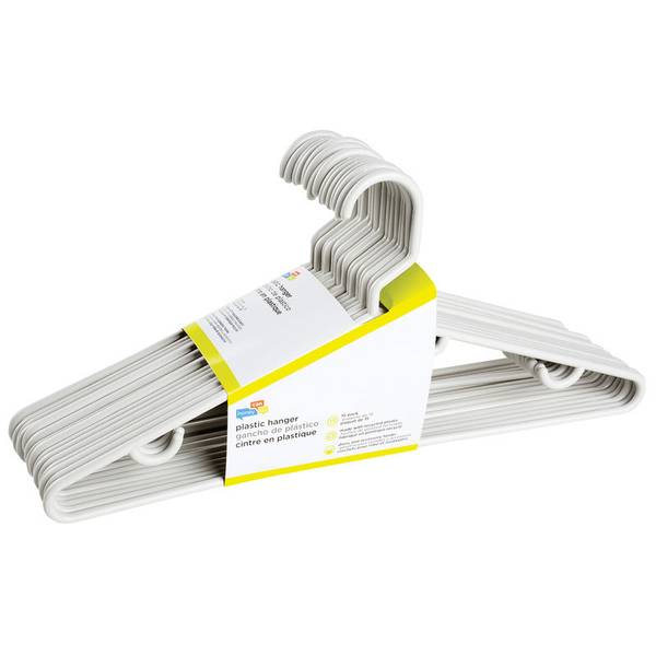 Honey-Can-Do 50-Pack Rubber Grip No-Slip Plastic Hangers, White/Black