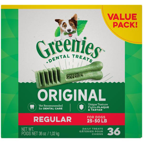 Greenies original regular 2025 size dental dog treats