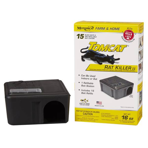 Tomcat Mouse Killer Child & Dog Resistant, Refillable Station for Indoor  and Outdoor, 1 Station and 8 Poison Block Refills