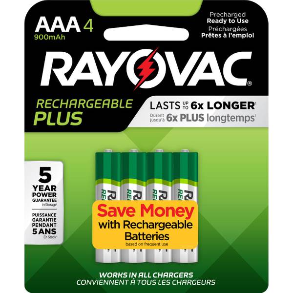 Rayovac Recharge Plus NiMH AAA Batteries 4-Pack - PL724-4B GEND | Blain ...