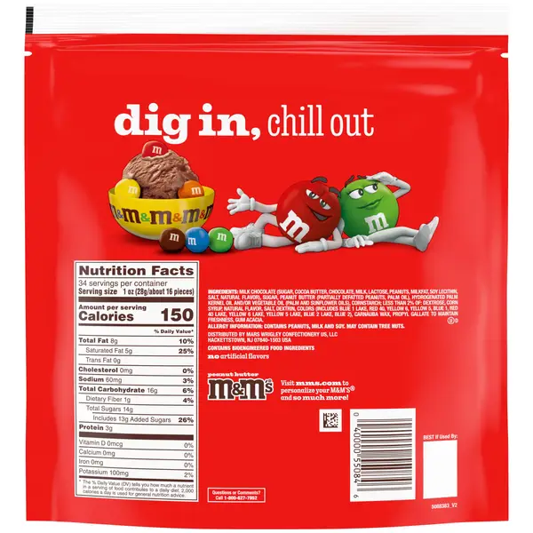 M&M's 38 oz Peanut Butter Candy Party Size Resealable Bag - 528251